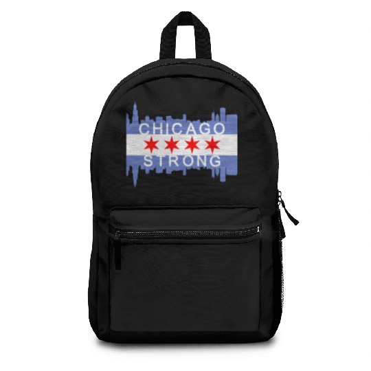 Chicago Strong Chitown City yline Flag Backpacks