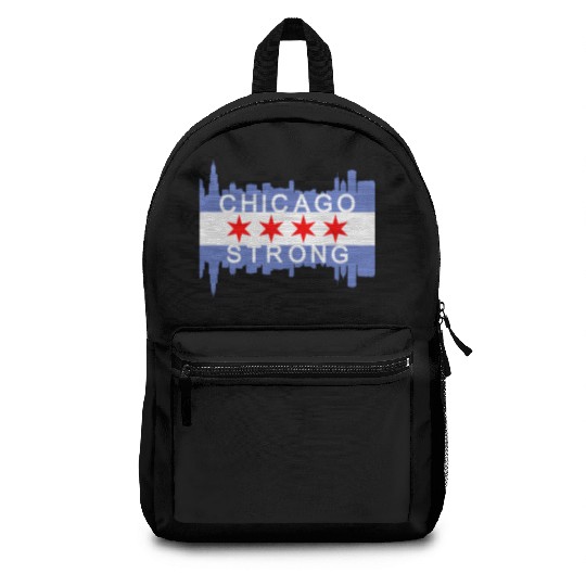 Chicago Strong Chitown City yline Flag Backpacks