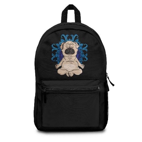 Zen Buddhism Meditation Gift Dog Lover Women Yoga Backpacks