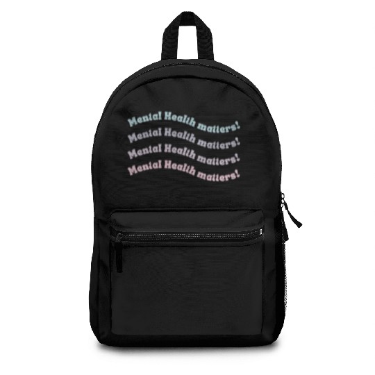 Mental Health Matters | Wavy Retro French Gray Backpacks