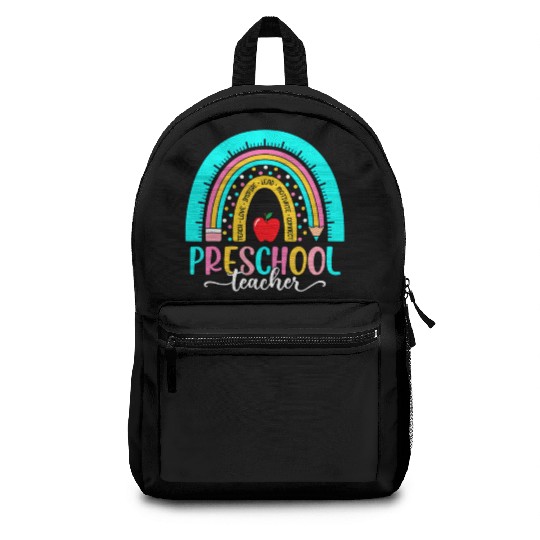 Back To School Preschool Teacher Leopard Rainbow Backpacks