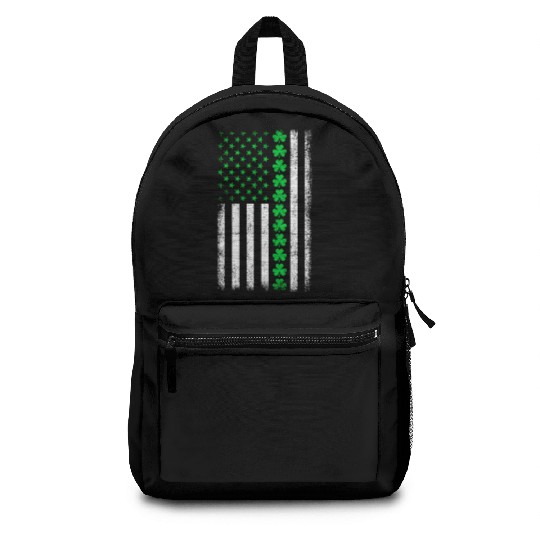 Shamrock Patriotic American Flag Irish Retro St Pa Backpacks