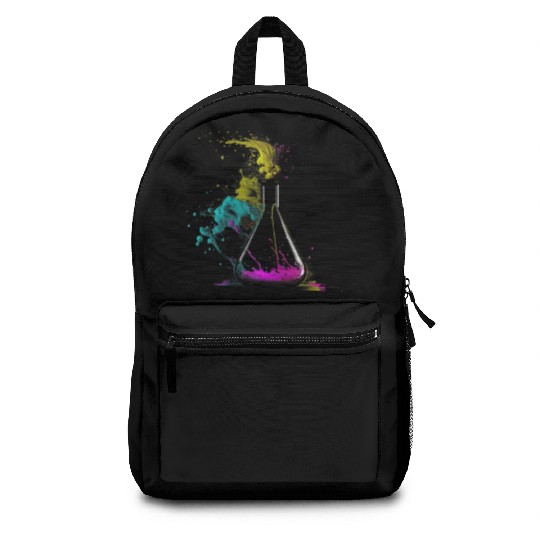 Chemist splash art tube retro chemistry laboratory Backpacks