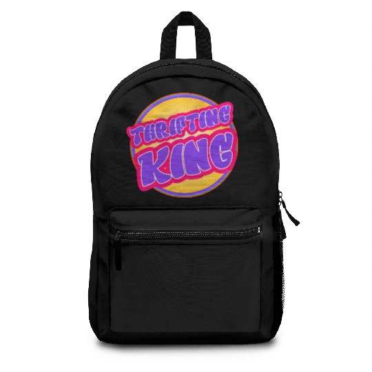Thrifting King purple yellow Backpacks