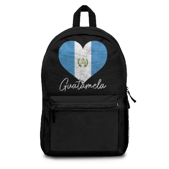 Guatemala Guatemalan Flag Pride Heart Chapina Backpacks