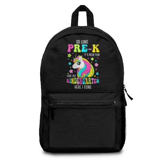 So Long Pre-K Kindergarten Here I Come Unicorn Backpacks