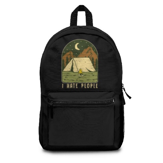 I Hate People Funny Nature Camping Outdoors Backpacks