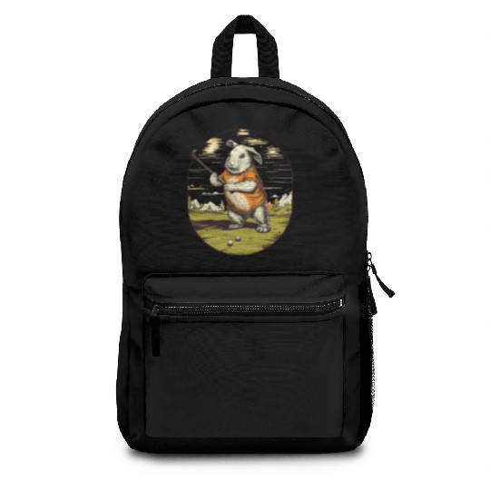 Golfer Guinea Pig Golf Club Golfing Golf Player Backpacks