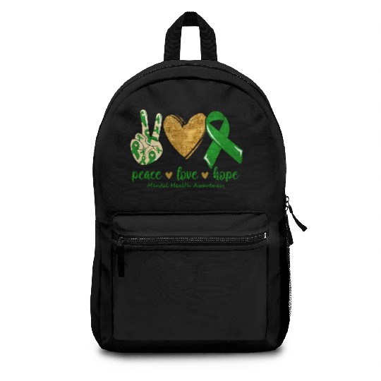 Peace Love Hope Tal Mind Health Backpacks