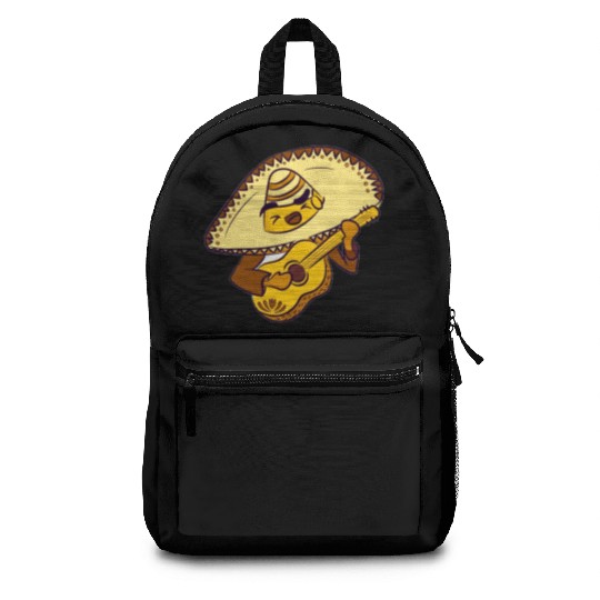 Mexican hat with guitar character Backpacks
