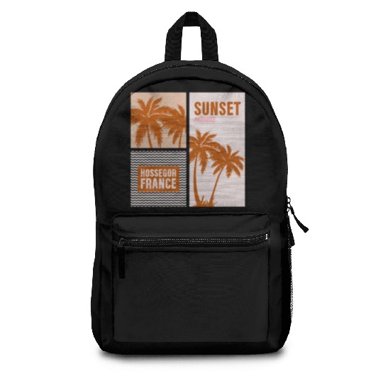 Sunset Paradise Hossegor France Backpacks