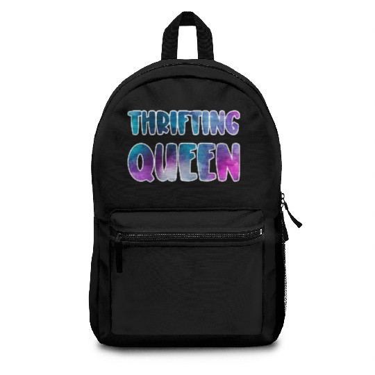 Thrifting Queen blue purple watercolor Backpacks