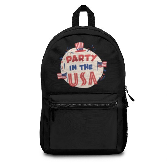 Party In The Usa Hot Dog Love Funny Fourth Of July Backpacks