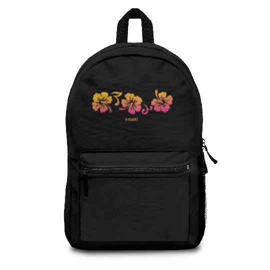 Haiti Hibiscus Souvenir Vacation Backpacks