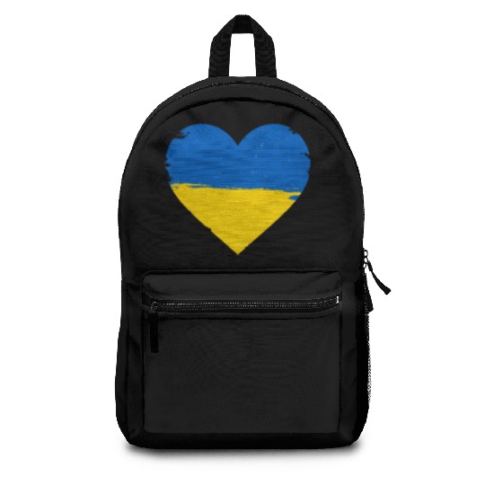 Ukraine Flag Ukrainian Heart Backpacks