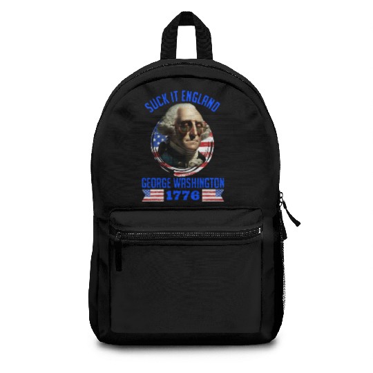 George Washington 1776 Suck it England USA Backpacks