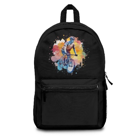 Ride to Freedom - Watercolor Style Cycling Art Backpacks
