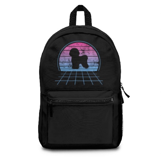 Bichon Frise Silhouette Retro Vintage Backpacks