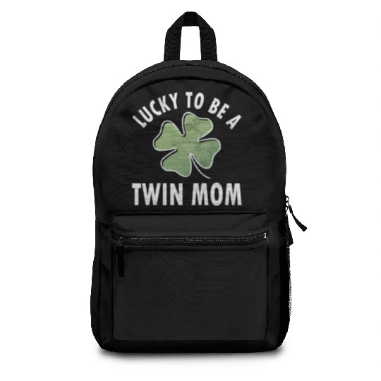 Lucky To Be A Twin Mom Saint Patric Day Backpacks