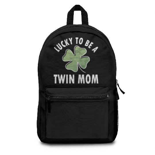 Lucky To Be A Twin Mom Saint Patric Day Backpacks