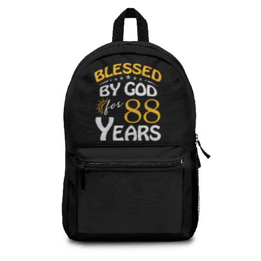 Vintage Blessed By God For 88 Years Old Happy 88Th Backpacks