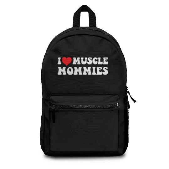 I Love Muscle Mommies Groovy I He Gym Backpacks