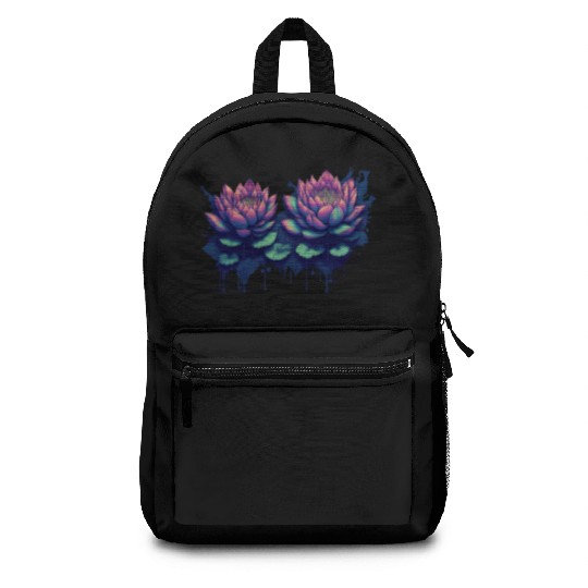 Neon Lotus Flowers Backpacks