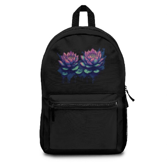 Neon Lotus Flowers Backpacks