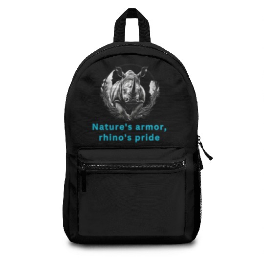 Black & White Rhino Logo Design Backpacks