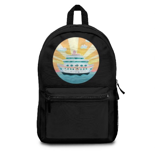 Cruise Ship at Sunset - Dream Voyage Design Backpacks