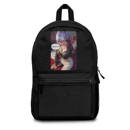 Cyberpunk Waifu Influencer Design 4 Backpacks