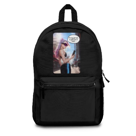 Cyberpunk Waifu Influencer Design 7 Backpacks
