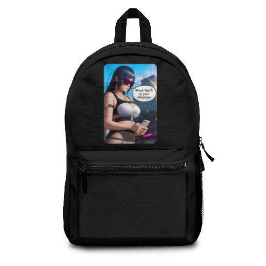 Cyberpunk Waifu Influencer Design 8 Backpacks