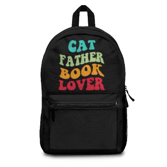 Cat Father Book Lover Backpacks