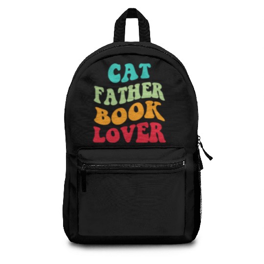 Cat Father Book Lover Backpacks