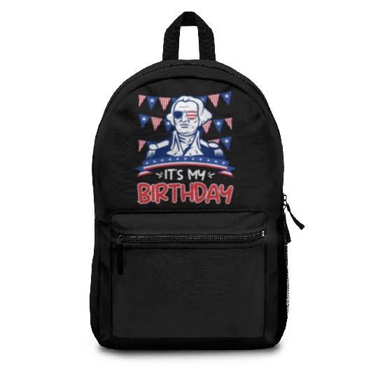 Its my Birthday Independence Day George Washington Backpacks
