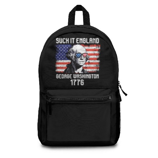Suck it England George Washington 1776 USA Backpacks
