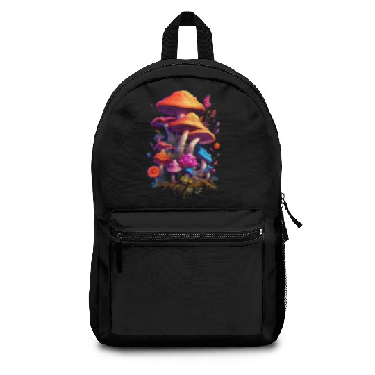 Trippy Neon Mushrooms#12 Backpacks