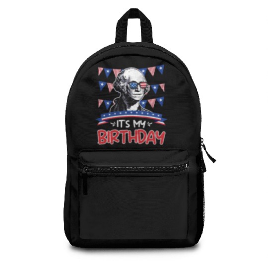 Its my Birthday Independence Day George Washington Backpacks