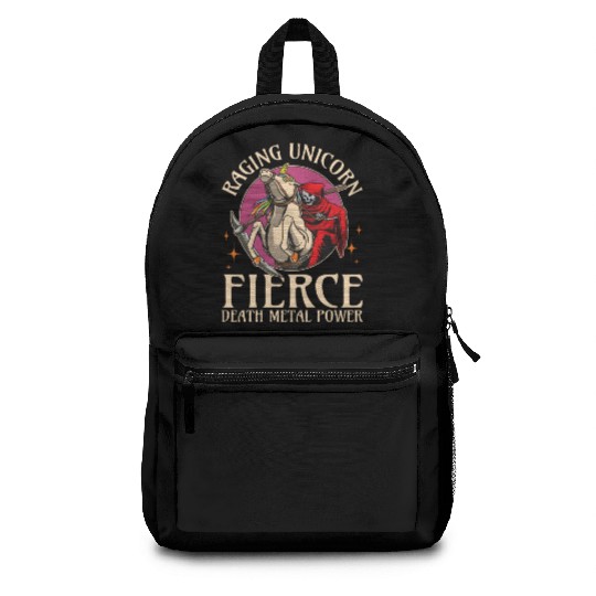 Goth Rock Satan Unicorn Festivals Death Metal Backpacks