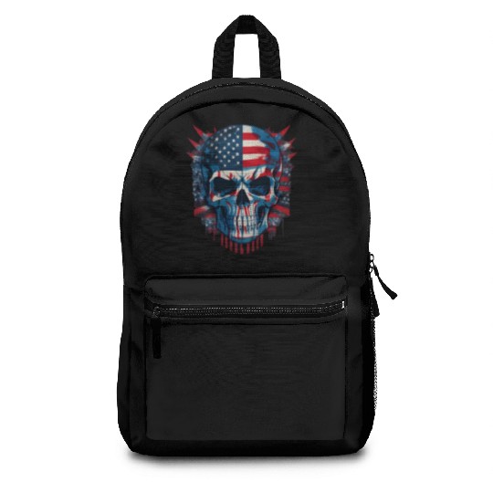 Patriotic 4th of July Skull Graphic Backpacks