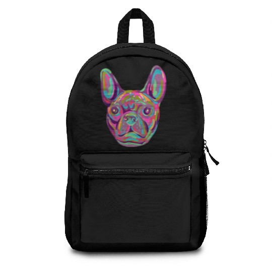French Bulldog Frenchie head Pop art style Backpacks