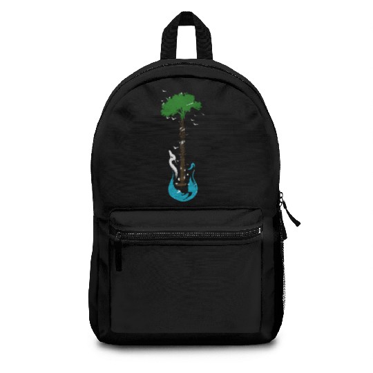 Guitar Nature Musician Earth Day Tree Guitarist Backpacks
