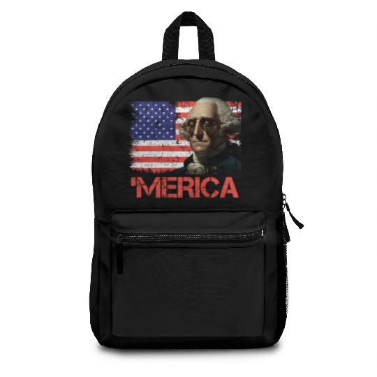 Merica George Washington Independence Day USA Backpacks
