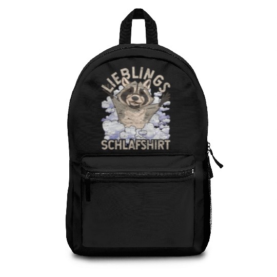 Night owl raccoon gift favorite sleep Backpacks