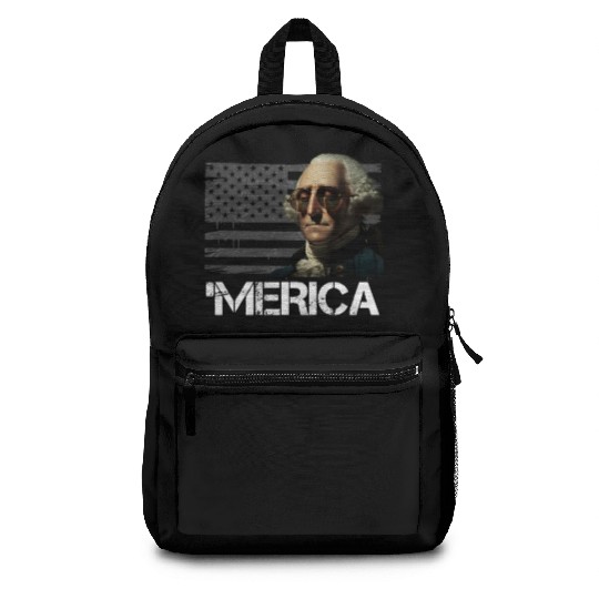 Merica George Washington Independence Day USA Backpacks
