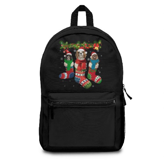 Three Cavalier King Charles Spaniel In Sock Backpacks