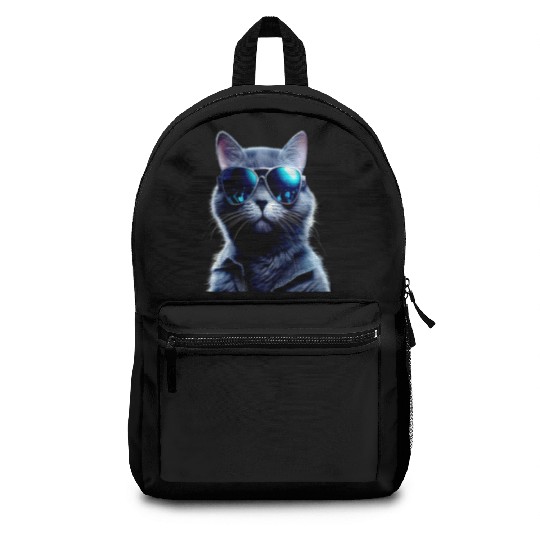Cat With Sunglasses Cute Cat Mom Meow Paws Kitty Backpacks