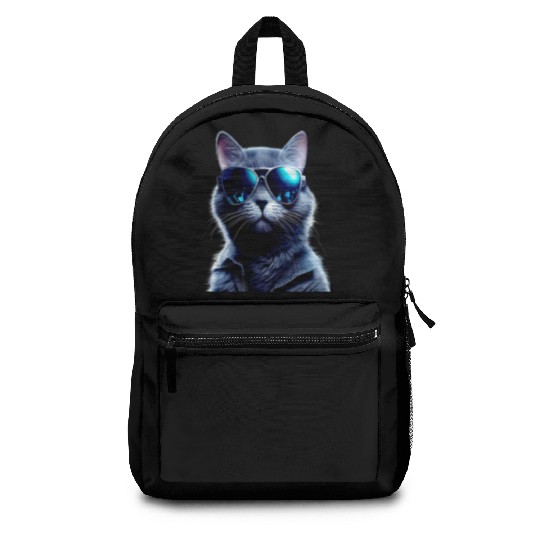 Cat With Sunglasses Cute Cat Mom Meow Paws Kitty Backpacks