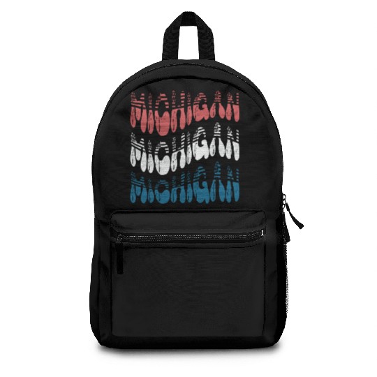 Michigan Red White Blue Cute Groovy Backpacks